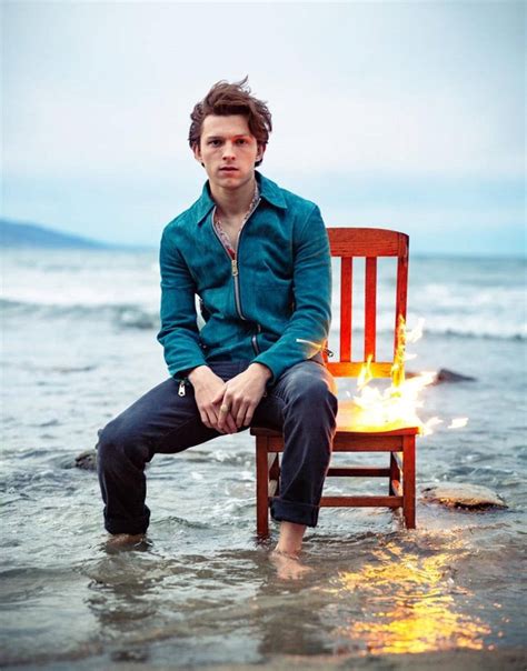 portrait of tom holland|tom holland beach photoshoot.